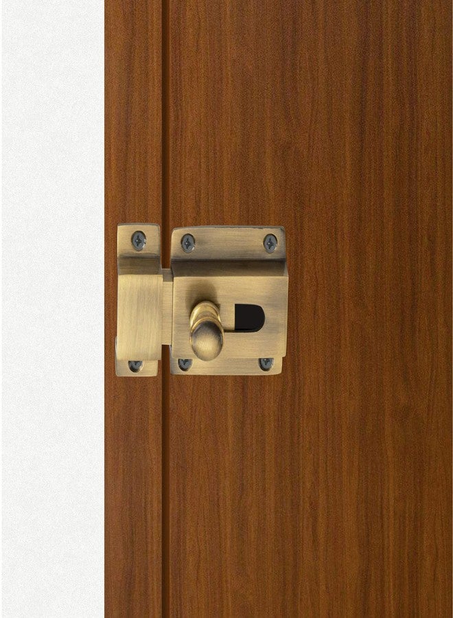 Sardar 3 inch Antique Heavy Duty Brass Door Security Latch Lock|Tower Bolt| Baby Latch| for Home/Bathroom/Kitchen/Office (1) - Image 1